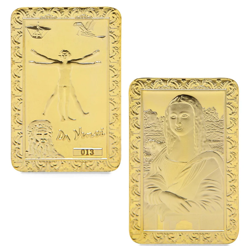 Да Винчи Мона Лиза позолоченный набор памятных монет сувенир Арт Бар