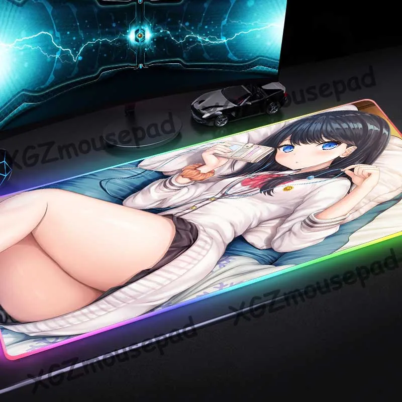 XGZ большой RGB коврик для мыши замок край Аниме Мода девушка наушники шаблон пользовательский интернет кафе компьютерный стол коврик резиновый нескользящий