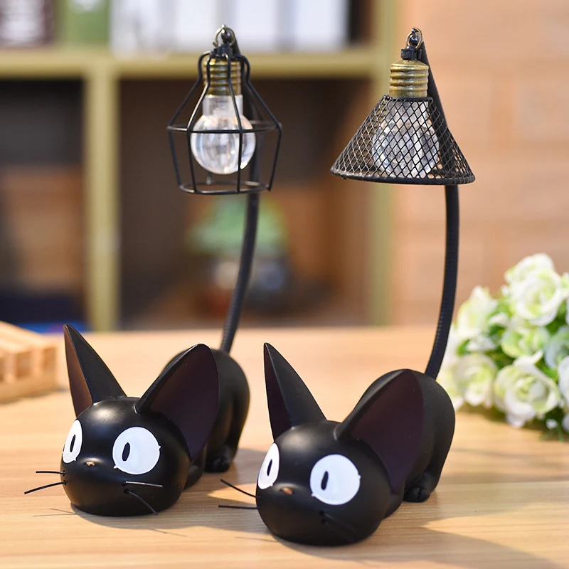 Novetly светильник в виде кошки из смолы, украшение для дома, маленький кот, светодиодный ночник, подарок для детей, настольные прикроватные лампы для чтения