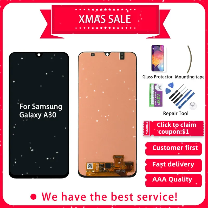 Дисплей для samsung Galaxy A30 ЖК-дисплей AMOLED сенсорный экран с рамкой SM-A305F для samsung Galaxy A30 ЖК-дисплей