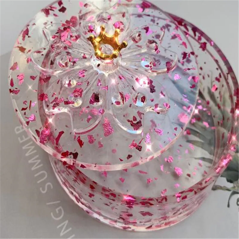 Креативный Сакура форма розовый любовь творческой личности на заказ ручной работы кристалл эпоксидные украшения коробка готового продукта