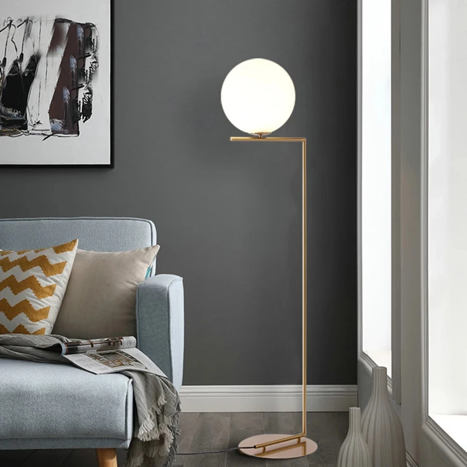 Скандинавский дизайн постмодерн золото белый металл светодиодная высокая