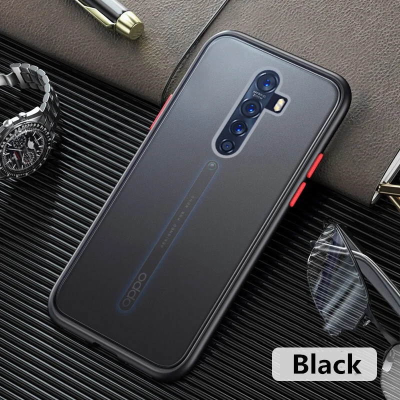 Для OPPO Reno 2Z 2F чехол матовый прозрачный жесткий PC силиконовый на заднюю панель для