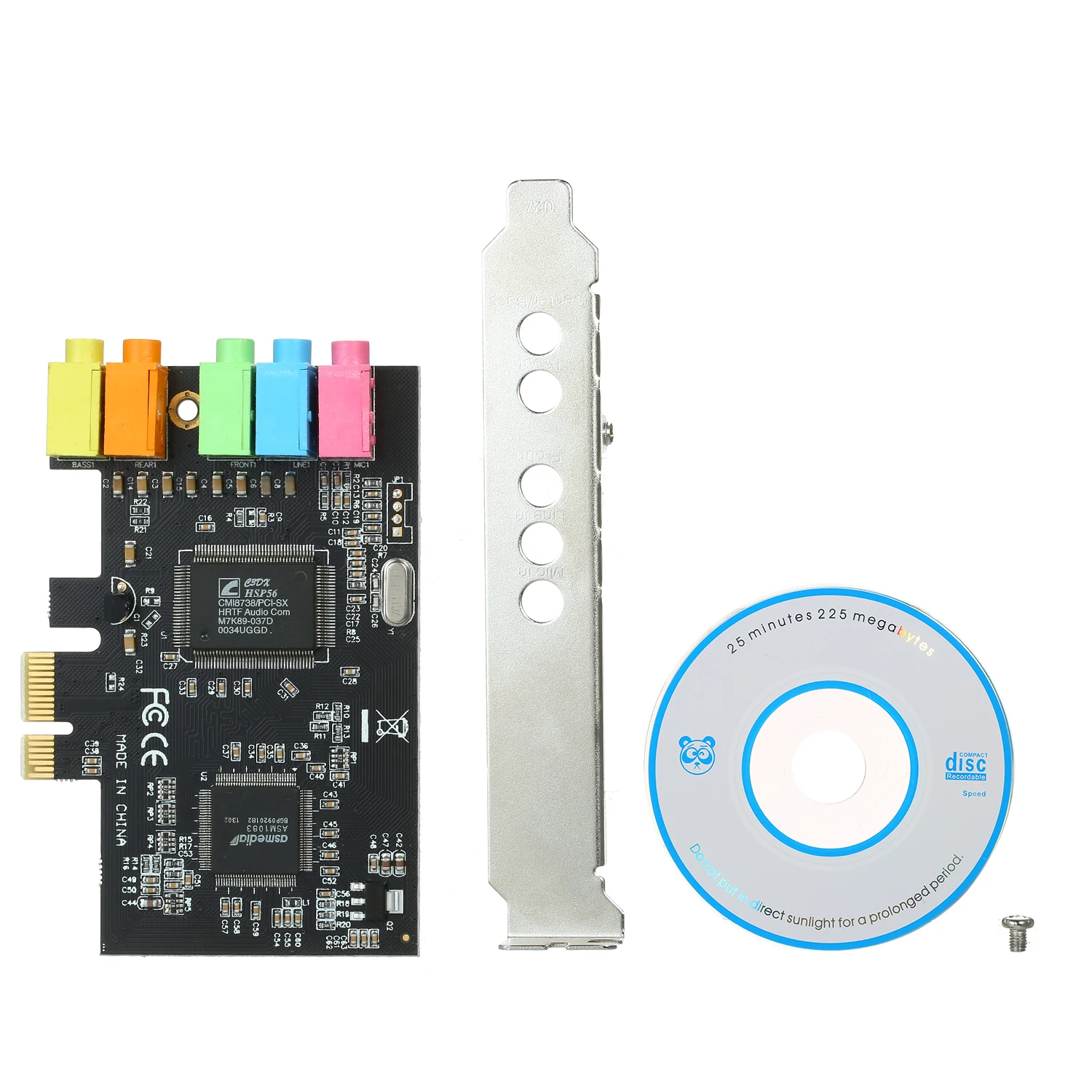 without Bracket PCI Express x1 PCI-E 5.1ch CMI8738 чипсет аудио цифровая звуковая карта с/без низкопрофильного кронштейна - Цвет: without Bracket