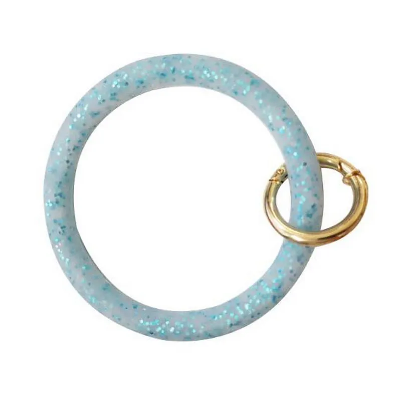light blue Резиновые блестящие силиконовые O для браслета брелока Модные женские подарочные пользовательские круглые преувеличенные наручные Брелоки аксессуары в стиле унисекс - Цвет: light blue