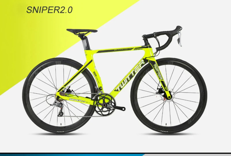TWITTER SNIPER2.0 Carbon Road Bike 700C Bicycle 16/22 Speed Road Bike for Hydraulic Disc Brake 105/R7000 Derailleur