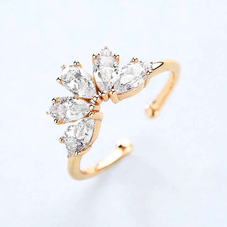 ALLNOEL Прямая поставка Роскошные ювелирные украшения 5A Циркон Натуральный топаз драгоценный камень 925 пробы серебро штабелируемые кольца для женщин