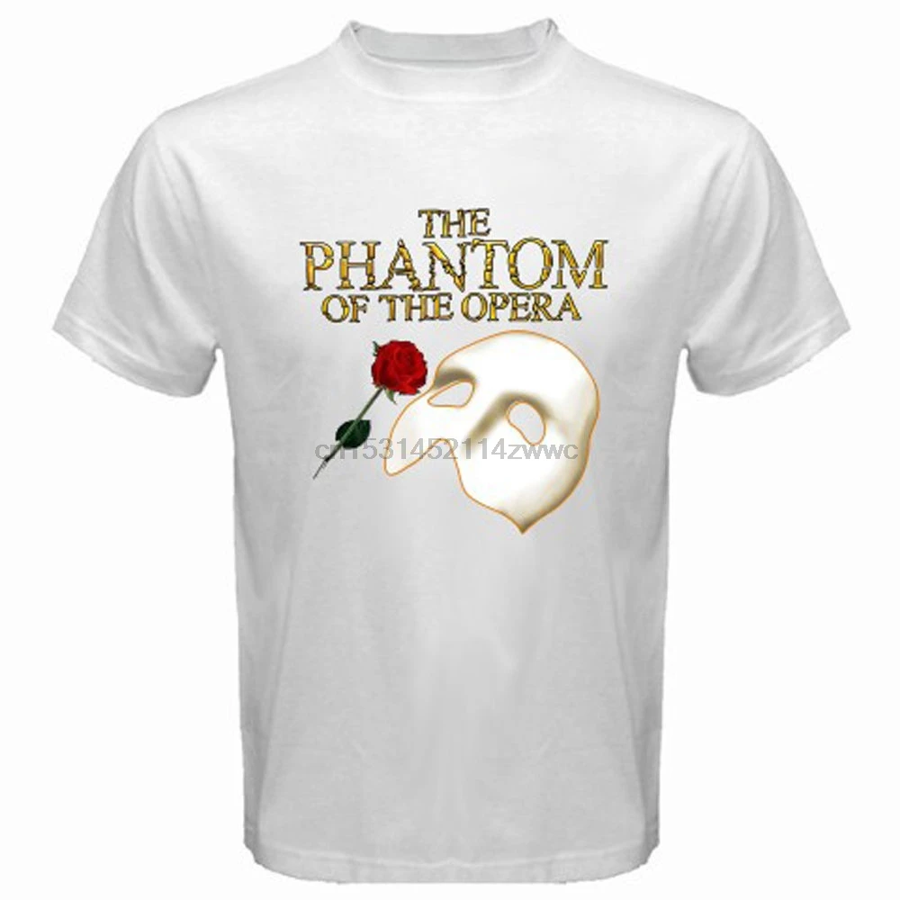 Футболка мужская с принтом фантома оперы модная тенниска круглым вырезом