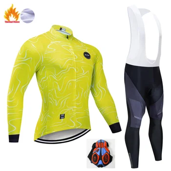 

NW 2020 mens winter long sleeve thermal wool cycling Jersey cycling set racing coat cycling clothing uniforms