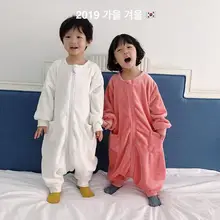 Новые утепленные флисовые комбинезоны для мальчиков и девочек, зимние модные штаны с карманами для девочек, От 0 до 6 лет, HU577