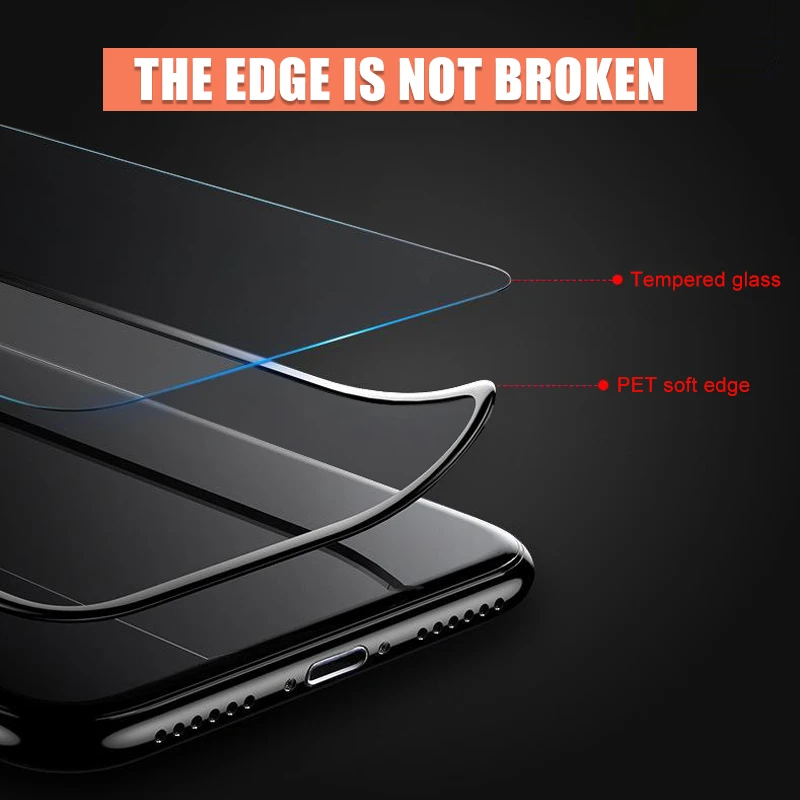30D закругленные края защитное стекло на iPhone 7 8 6 6S Plus закаленное стекло полное покрытие для X XR XS Max Защитная пленка для экрана