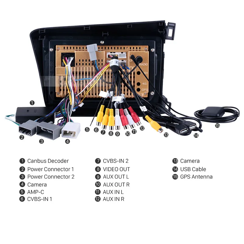 Discount Harfey Car GPS Navigation 10.1 inch for 2012 Honda Civic Android 9.0 car multimedia Player with WIFI 1