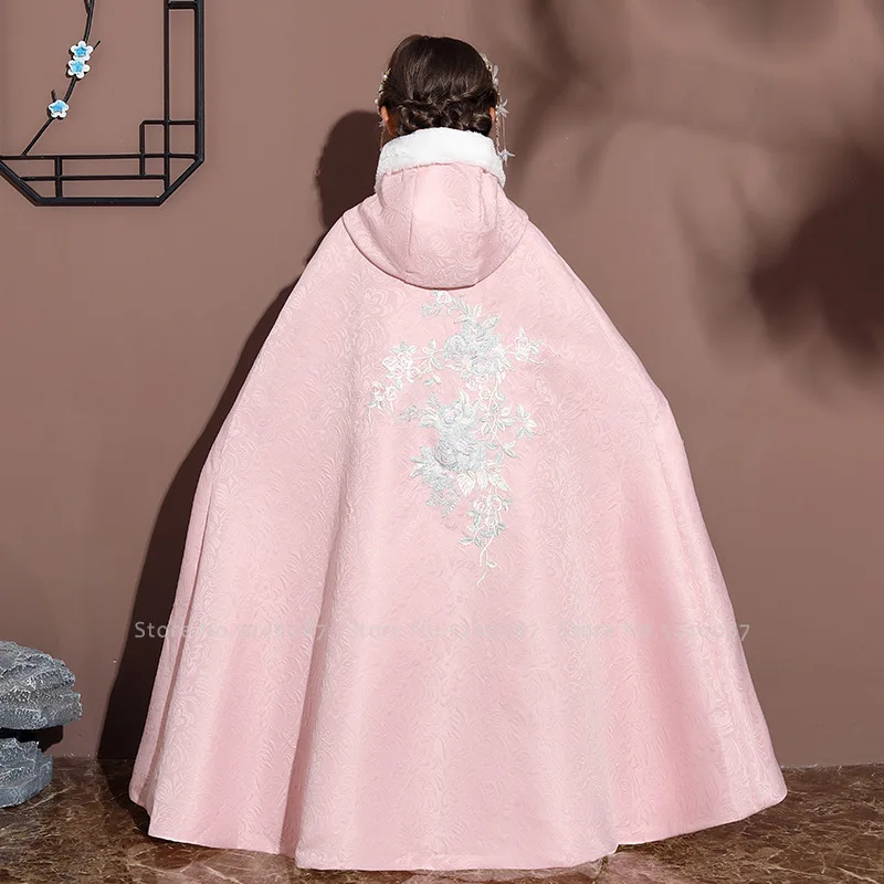  Chinese Traditional Baby Girls Embroidery Cloak Hanfu Children Princess Formal Dress Kids Ancient S