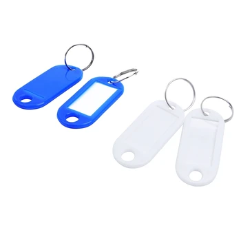 

200Pcs Key Ring Tags, 100Pcs White & 100Pcs Blue