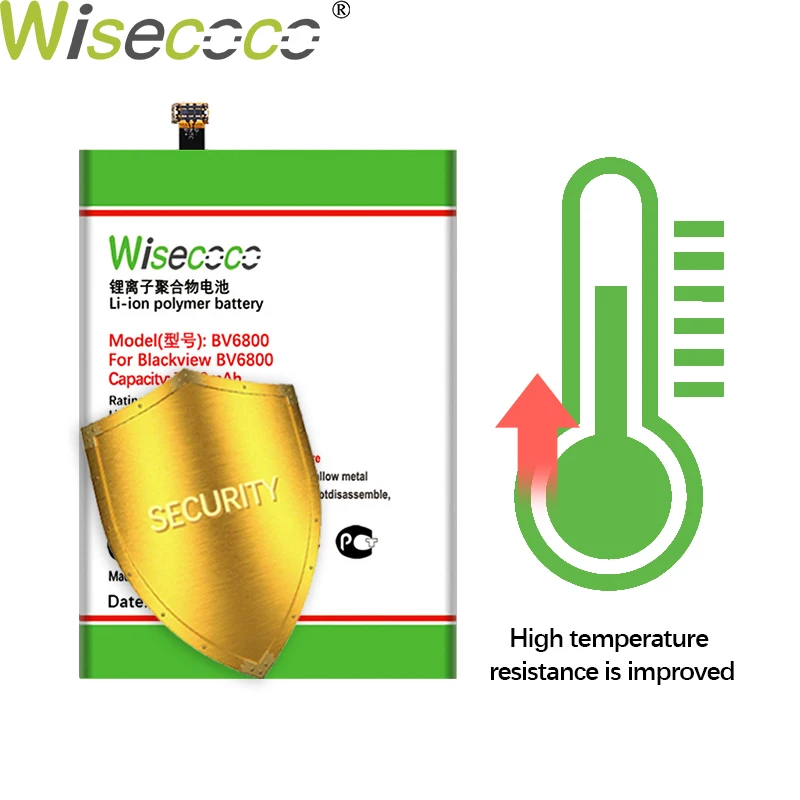 Wisecoco 7700 мАч BV6800 батарея для Blackview BV6800 Pro IP68 Водонепроницаемый MT6750T телефон новейшее производство высокое качество батарея
