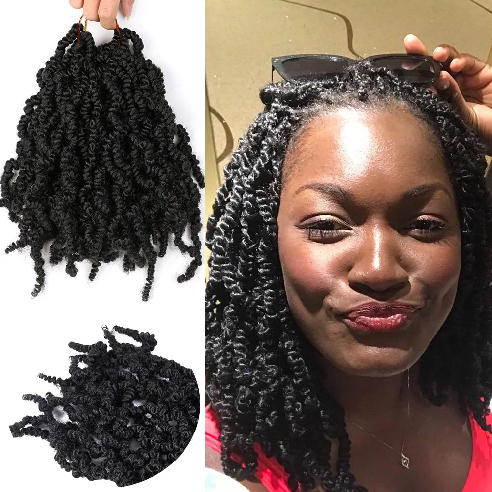 10 inch Saisity Synthetic Passion Twist Crochet Hair Pre-twisted Spring Black Brown Burgundy Ombre Braiding |