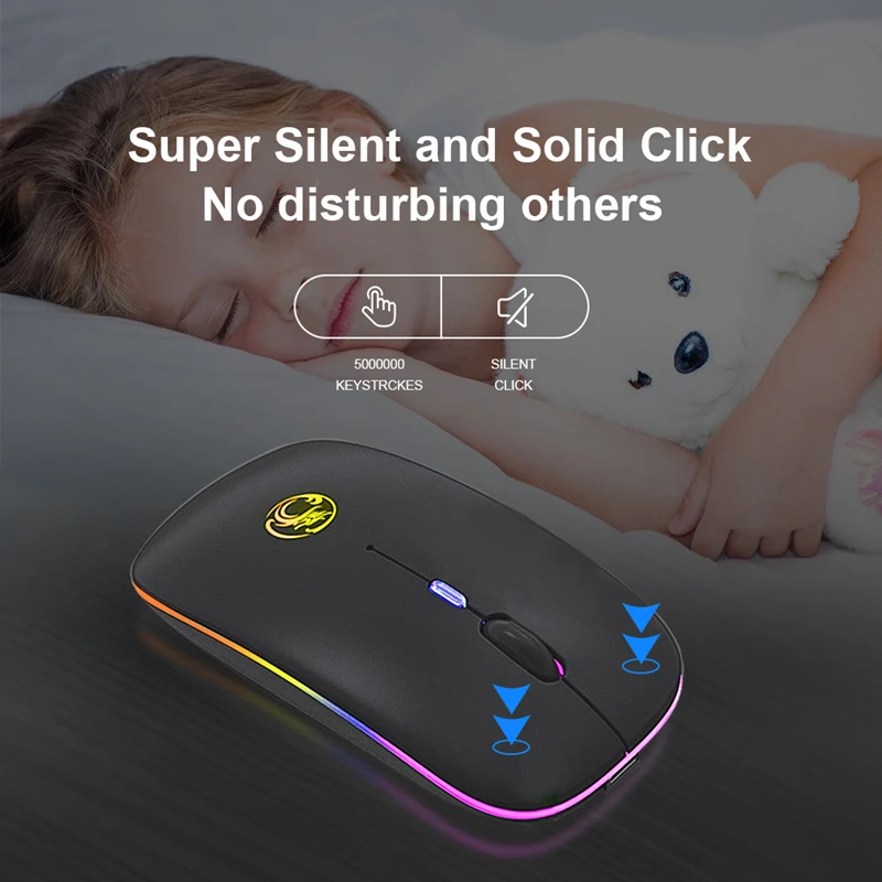 Беспроводная мышь Bluetooth геймерская компьютерная бесшумная эргономичная Mause USB