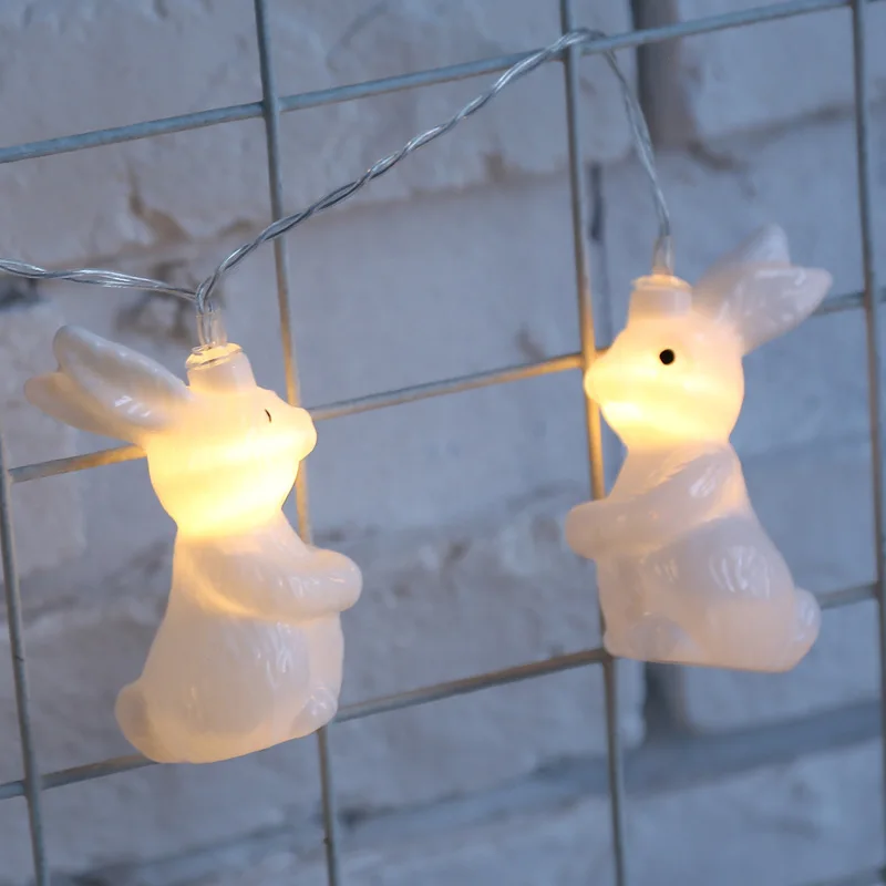 

White Rabbit Warm White Lighting Chain Indoor Outdoor Transparent Line 10LED Battery Lighting Chain Festival Products