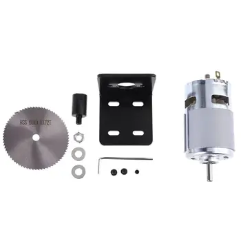

DC 12V 775 Motor Table Saw Kit with Ball Bearing Mounting Bracket Saw Blade for Woodworking Cutting Polishing Engraving