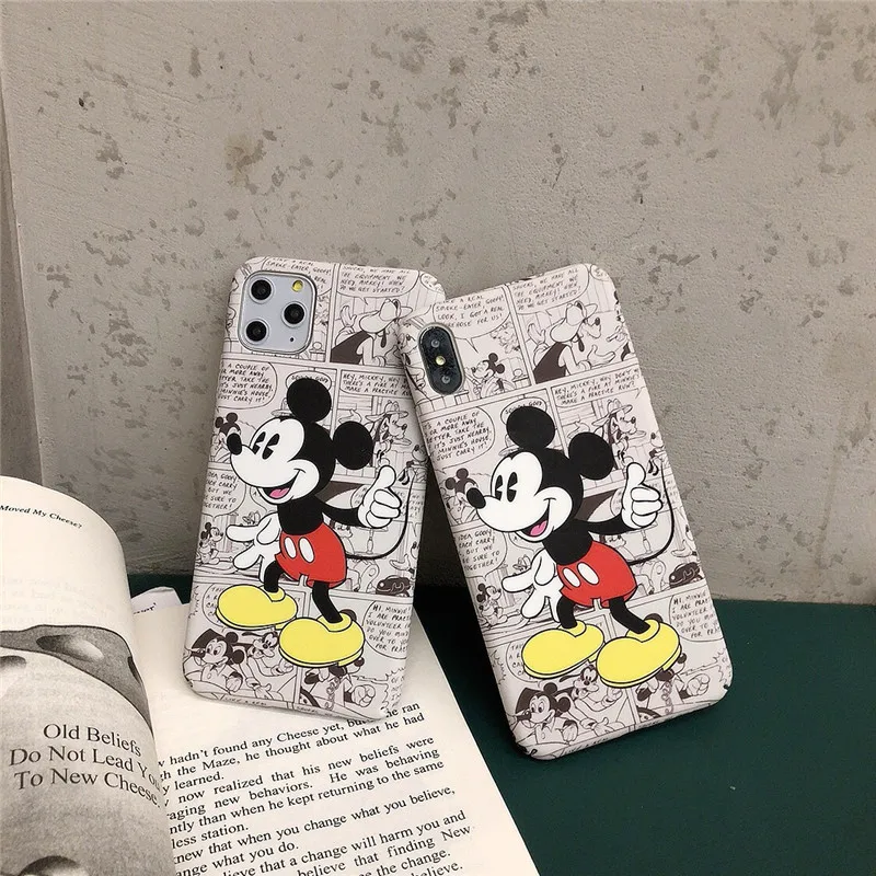 Мультяшный чехол для телефона с Микки Маусом, чехол для iphone 6, 6s, 7, 8 Plus, X, XS, MAX, XR, 11 Pro, MAX, ультратонкий смешной комикс, Жесткий Чехол из поликарбоната