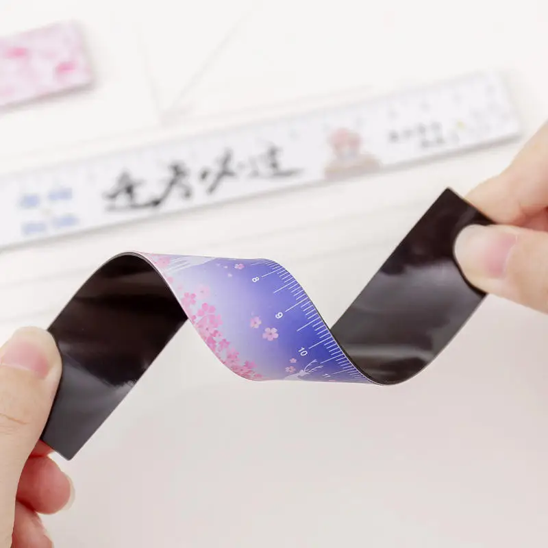 

18CM Kawaii Soft Flexible Rluer Flamingo Unicorn Magnetic Ruler Bookmarks For Kids Gift School Office Supplies Cute Stationery