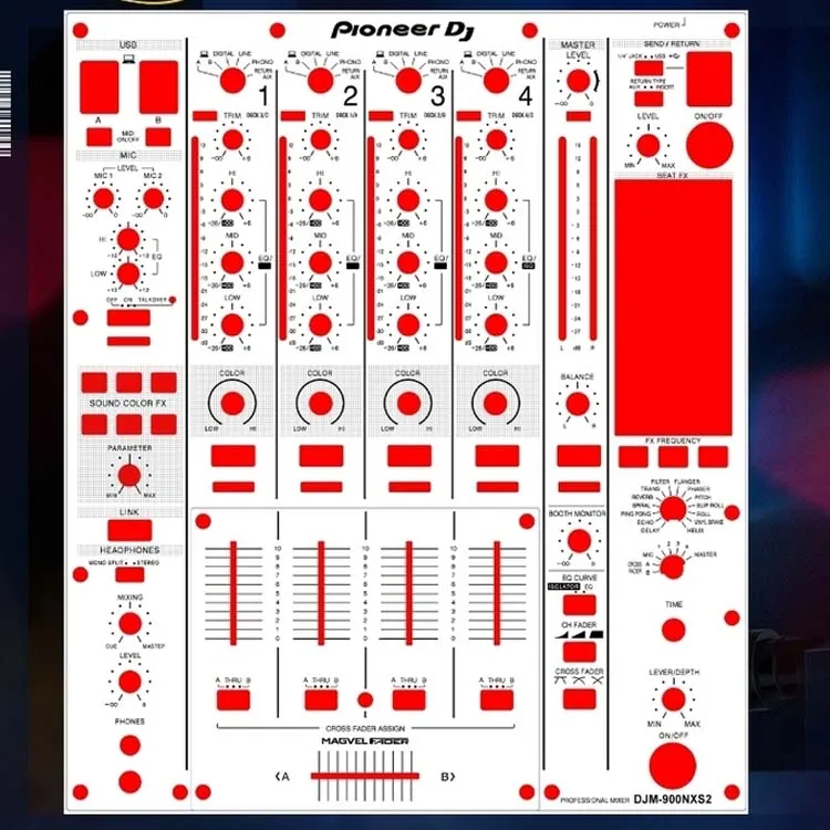Djm-900nexus DNB1186 DAH2830 основная пластина пленка ПВХ Материал Черный Белый 1 шт