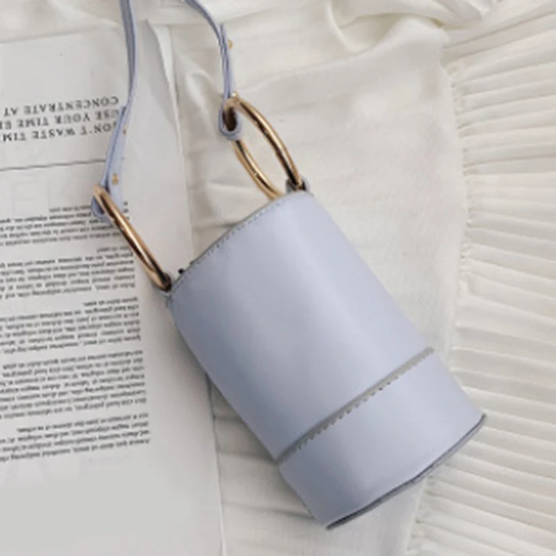 light blue Модная детская сумка, сумка через плечо, милая цилиндрическая сумка типа «ковш», дикая диагональная портативная мини-сумка, сумки - Цвет: light blue