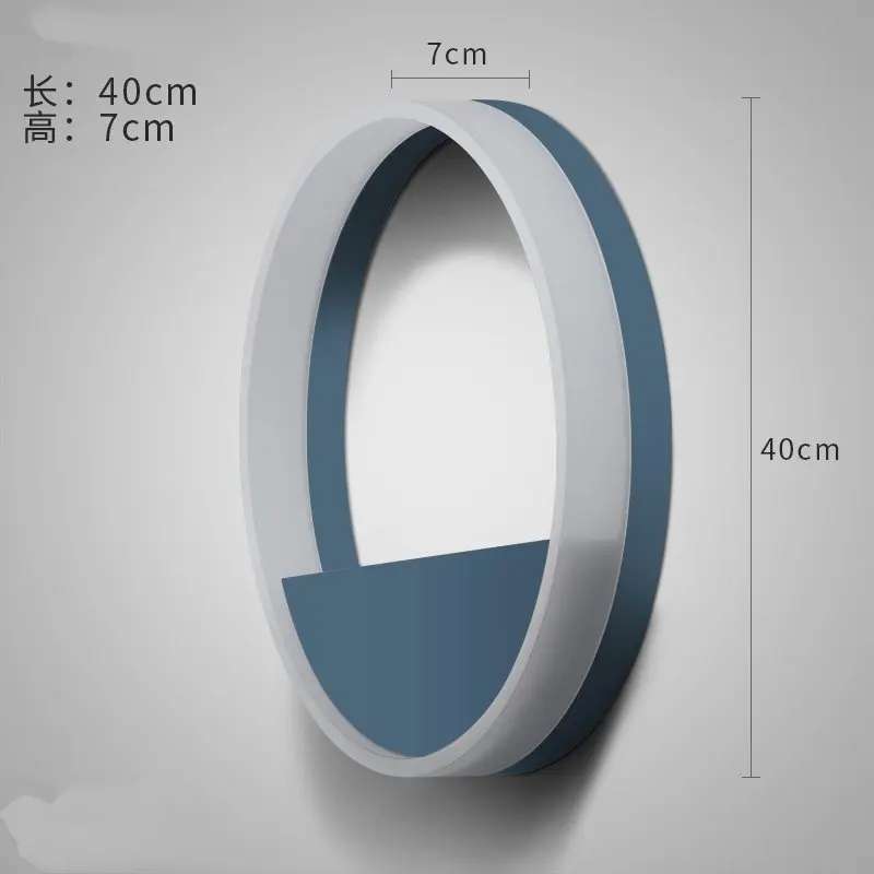 Скандинавские деревянные светодиодные Настенные светильники современный акриловый материал настенный светильник круглый декор для гостиной Макияж Для Ванной Комнаты Настенный Бра Лампа - Цвет абажура: blue-large-A