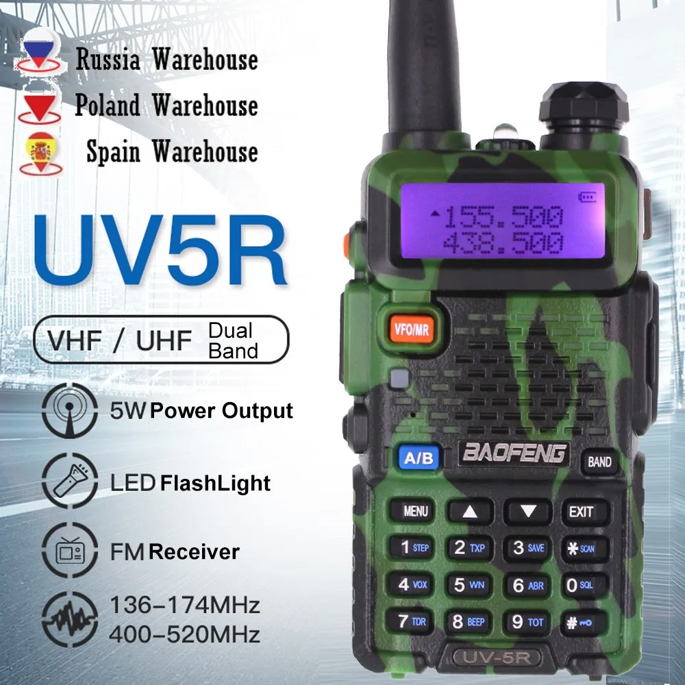 BAOFENG UV-5R 8W UHF/VHF VOX FM RADIO WALKIE-TALKIE HAND-FUNKGERÄT 2M