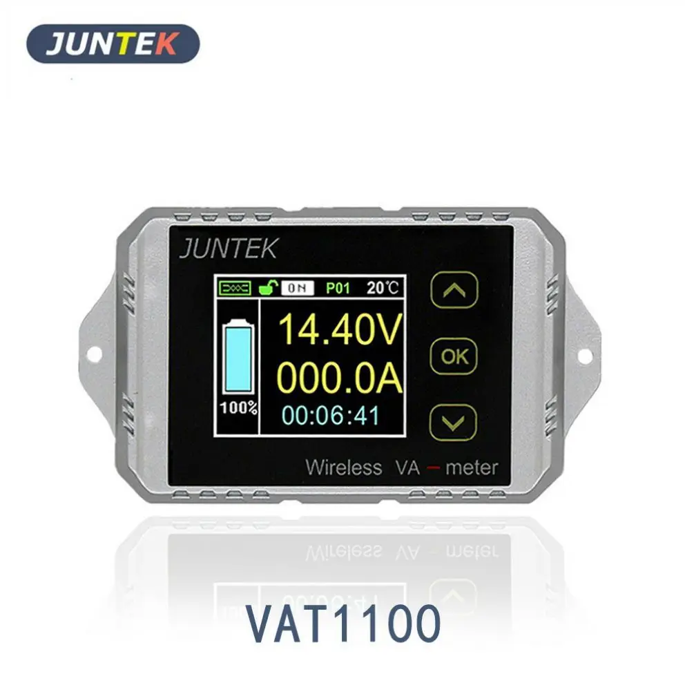 VAT1100 100V 100A Voltage Current Coulomb Meter battery tester Capacity Coulometer Power Level Display Lithium Battery Indicator |