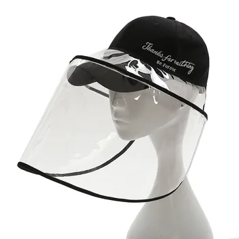 

1 anti-virus mask PVC shield dust-proof transparent mask sun hat fisherman hat unisex with any hat