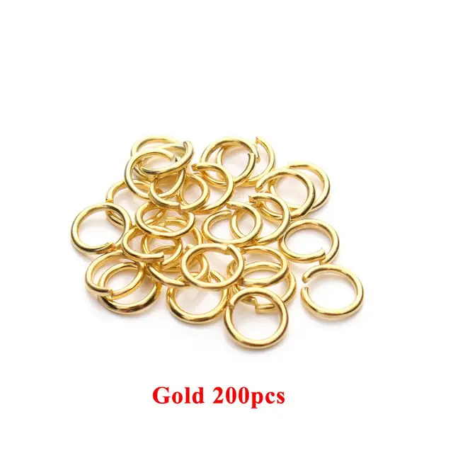 100-200pcs DIY Jewelry Findings Open Single Loops Jump Rings Split Ring for jewelry making Open Jump Rings Connectors Wholesale Gold