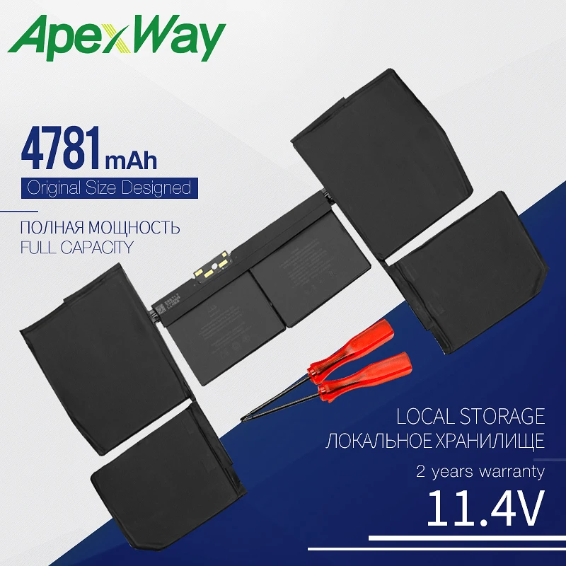 Аккумулятор Apexway A1705 для ноутбука Macbook 12 дюймов A1534 4781 мА · ч | Компьютеры и офис