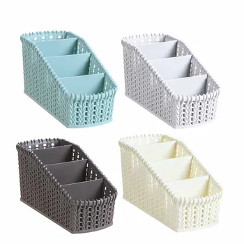 

Storage Box Case Imitation Rattan Desktop Multi Compartment For Cosmetic Remote Control JS22