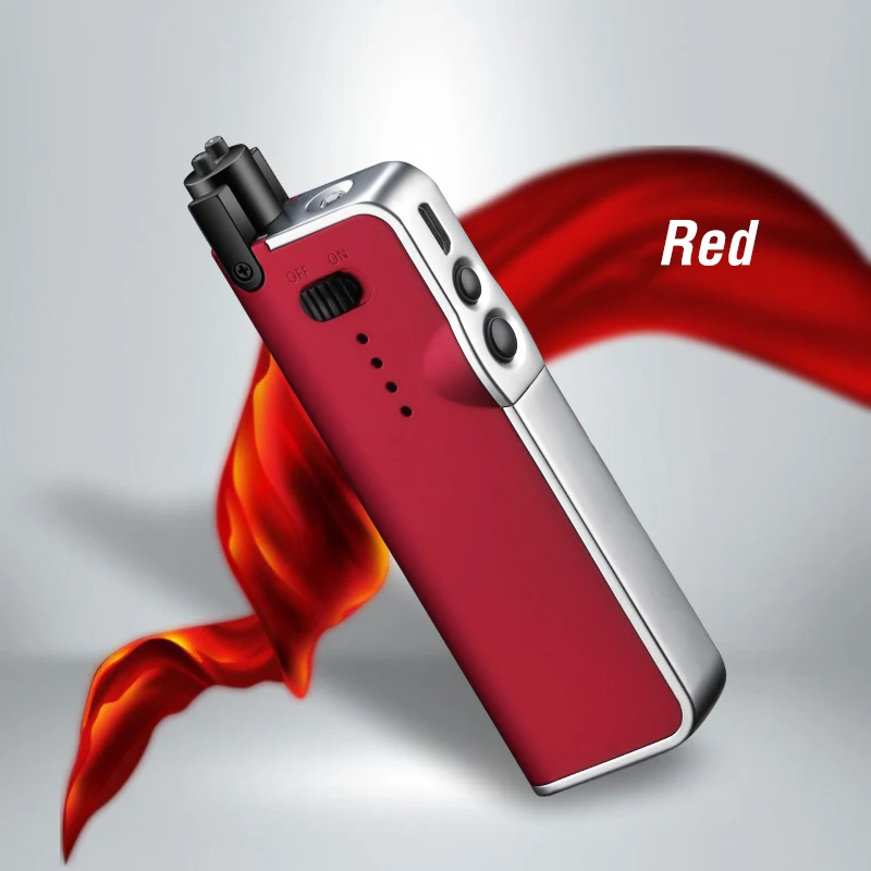 Red 2 Растягивающаяся электрическая зажигалка с подключением к USB ветрозащитная плазменная дуговая Зажигалка для сигарет импульсные электронные турбо зажигалки для кухни барбекю - Цвет: Red 2