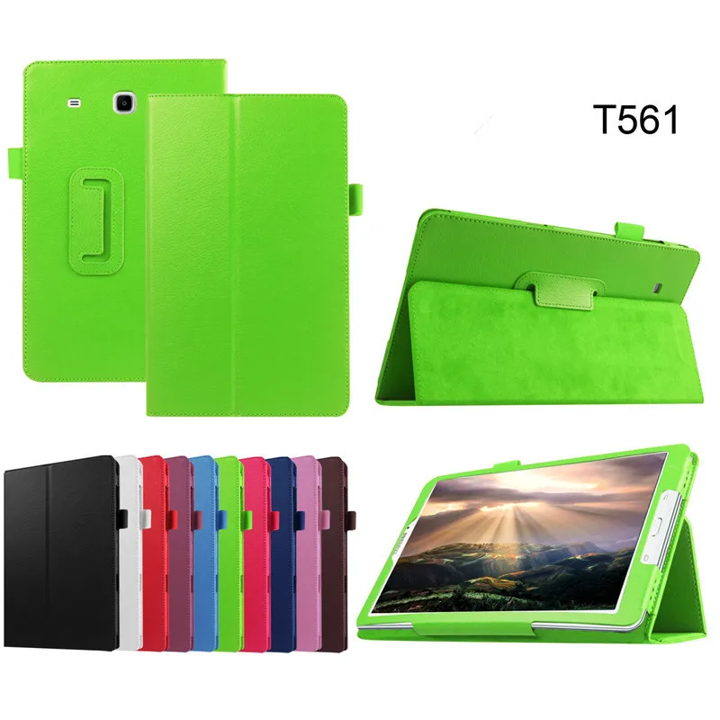 Умный тонкий чехол с узором Личи для планшета Samsung Galaxy Tab E 9 6 дюйма T560 T561 защитный