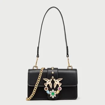 

2020 New Luxury Designer Rivet Chain Shoulder Messenger Bags Fashion Diamond Small Square Bags Women Purse and Handbags Louis Gg