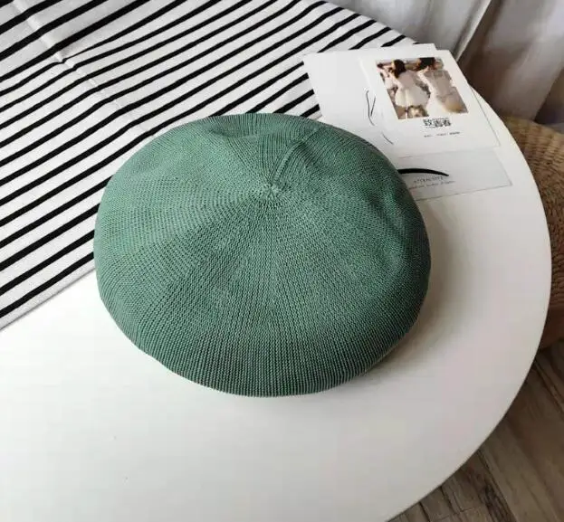 Female Summer Black Net Red Octagonal Cap Beret Women's Spring Japanese-style Thin British-Style Retro Cool - Цвет: 2