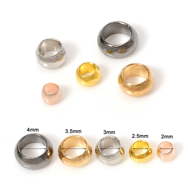 Crimp Beads Jewellery Making  Jewellery Findings Crimp Beads - 3mm/4mm/5mm  18k Gold - Aliexpress