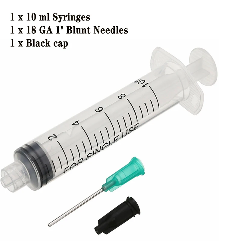 1/5pcs 5/10ml Capacity Syringe Crimp Sealed with Blunt Needle Tips & Caps Transparent Syringes For Industrial Glue Oil Ink Usage Cabinet Locks