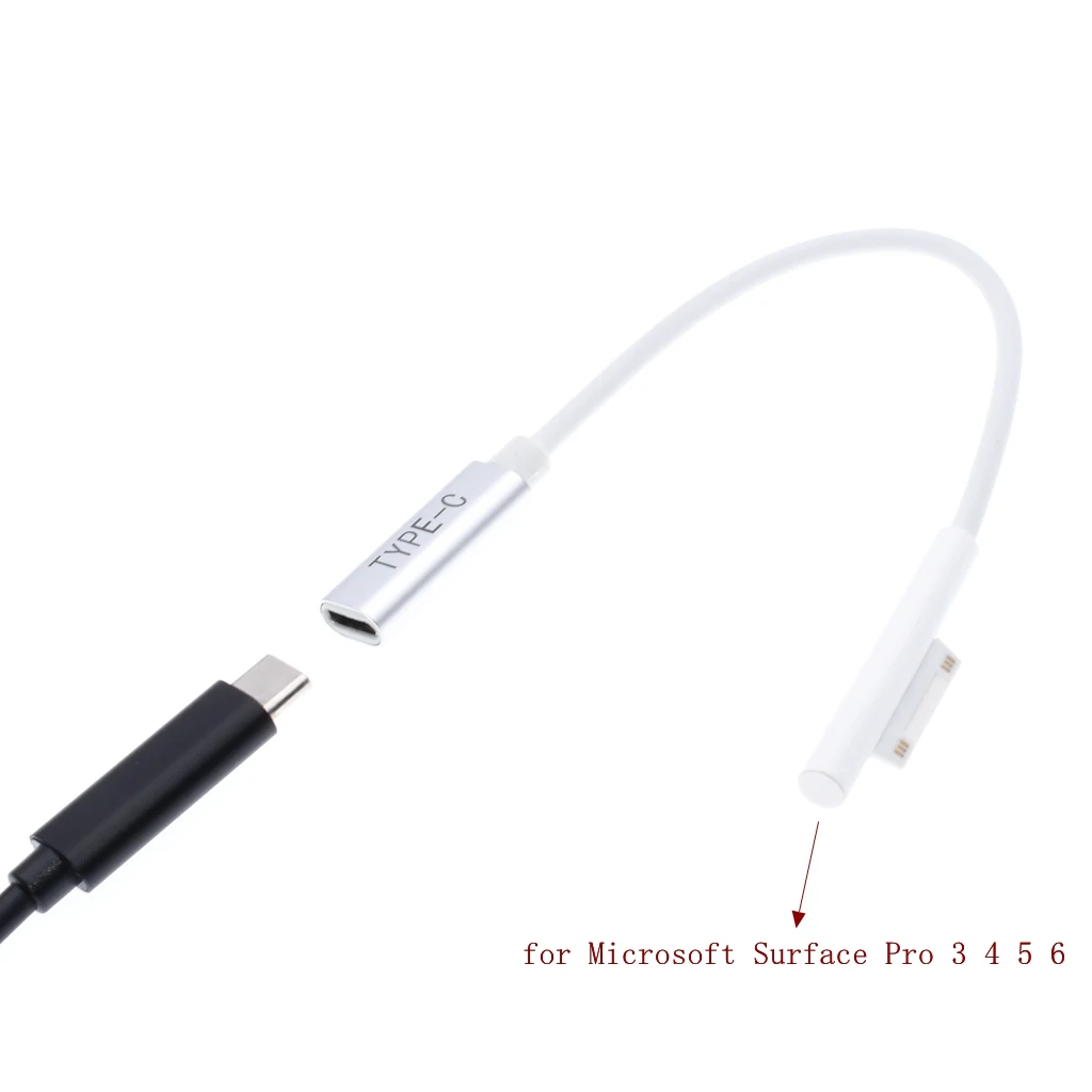 

USB Type C PD Power Adapter Converter Dc Plug Charging Cable Cord for Microsoft Surface Pro 3 4 5 6 Charger for Surface Go