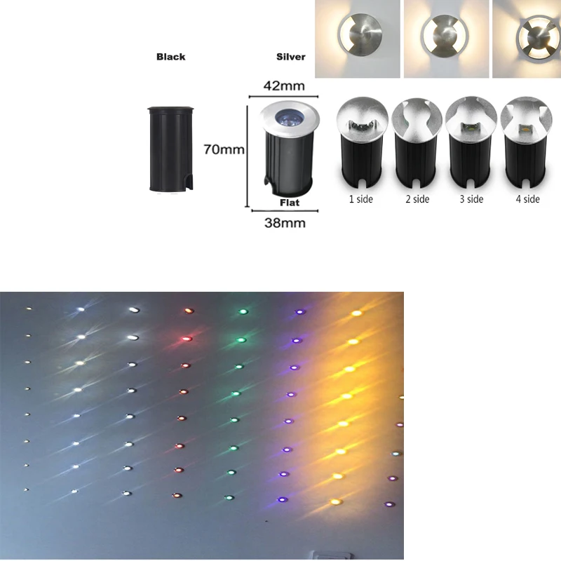IP67 DC12V Outdoor Lighting 1W 3W Garden Yard Step Stairs Floor Deck Recessed Ground Lamps 42mm LED Underground Spotlight 220V