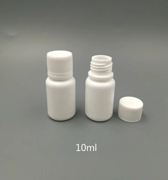 

500PCS 10g/ 10cc/ 10ml small plastic containers pill bottle with seal cap lids, empty white round plastic pill medicine bottles