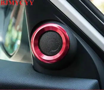 

BJMYCYY For Honda CIVIC 10th Coupe 2016 Car-styling 2pcs/set Car Loudspeaker Frame Cover Trims Sequins stickers Auto Car Styling
