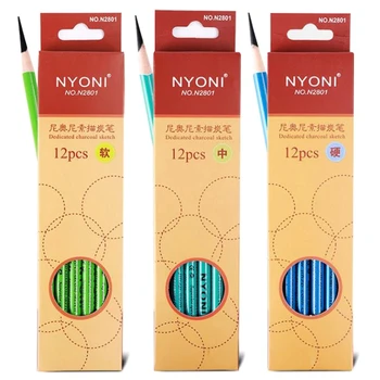 

NYONI Charcoal Sketch Sketch Charcoal Pen Soft Medium Hard Art Test Professional Charcoal Pen Soft/Medium Carbon Pen