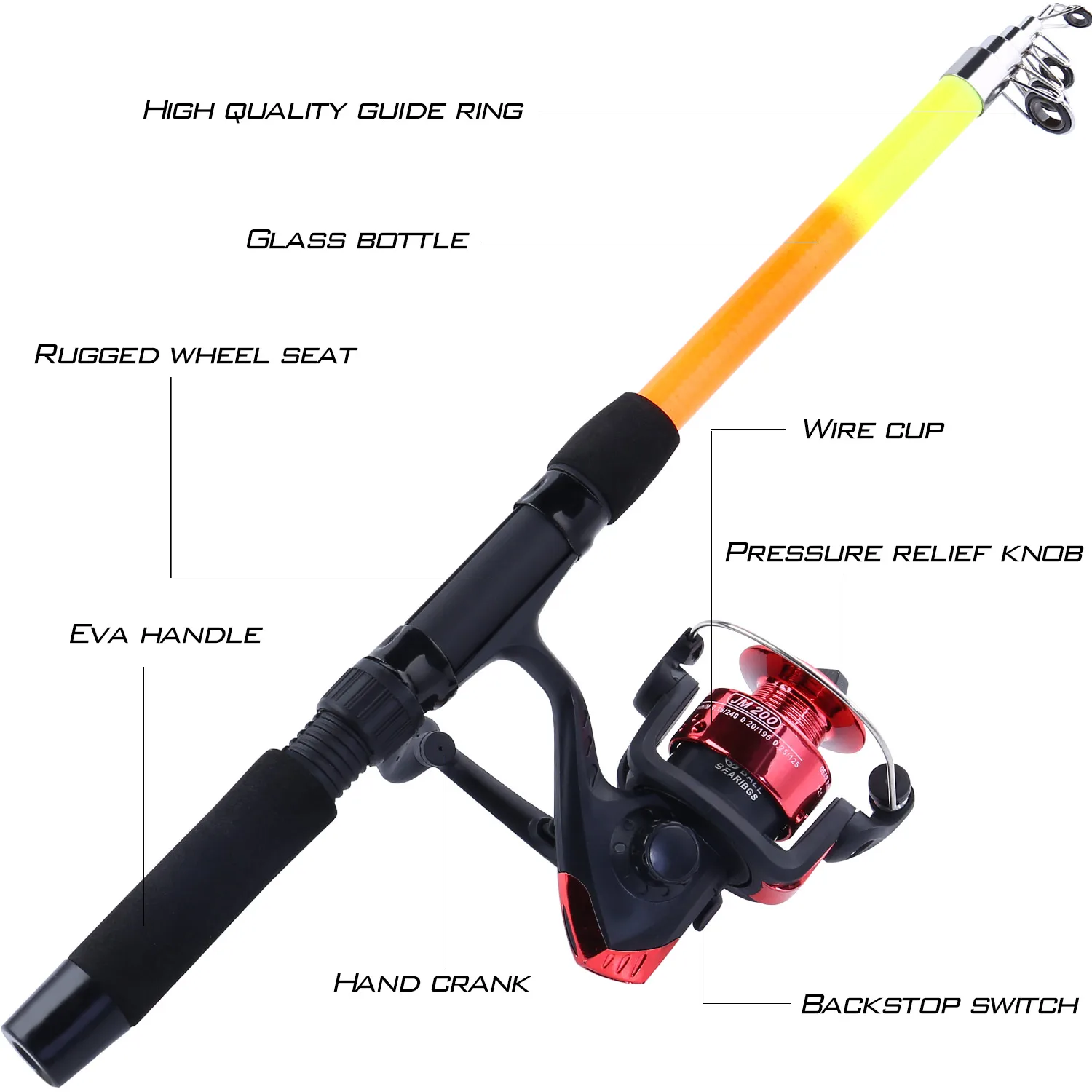 Sougayilang 1.7m Mini Ice Fishing Rod Combo Super Hard Fishing Rod River and Lakes Fishing Equipment Ice Fishing Tackle
