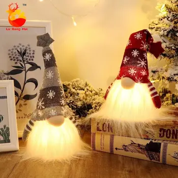 

Nordic Xmas Decoration Scandinavian Christmas Gnome Lights Swedish Santa Tomte Gnome Red & Grey Home Decor