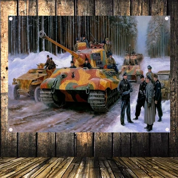 

Wall Art Canvas Painting Tapestry Stickers Wall Decor Tiger Tank Armored Car Panzer WW II Wehrmacht Arms Poster Flag Banner B4