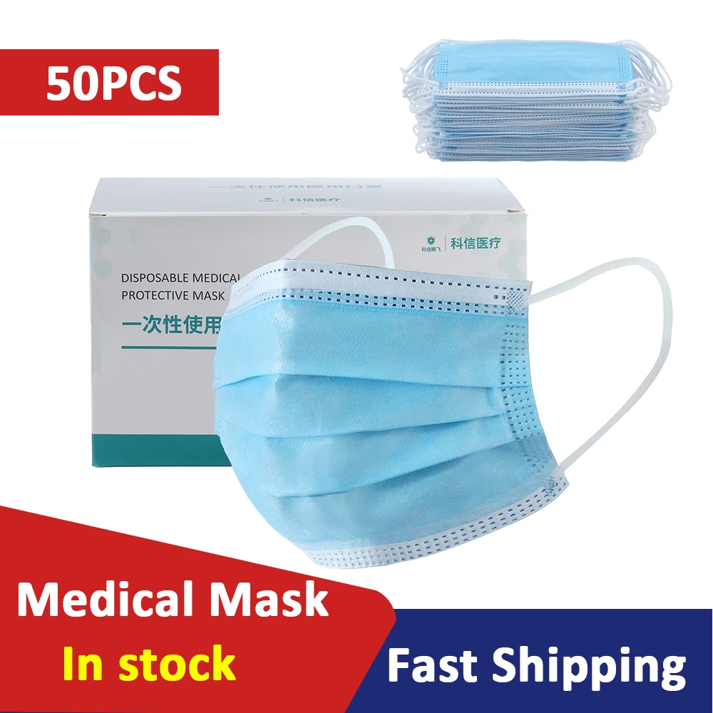 

Medical Mask 3 Layer Medical Face Mask Nonwove Disposable Surgical Medical Earloop Masks Anti-Dust Anti Influenza Breathing Safe