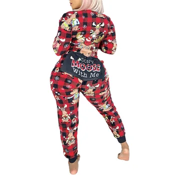 

Fashion Female Floral Print V-Neck Long Sleeve Autumn Winter Sleepwear Nightwear Clothes for Women